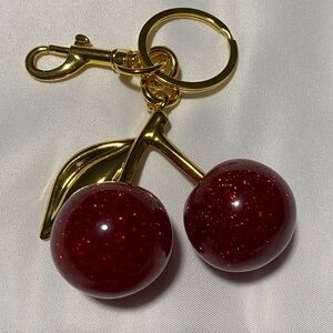 Gold and Red Cherry Purse Charm